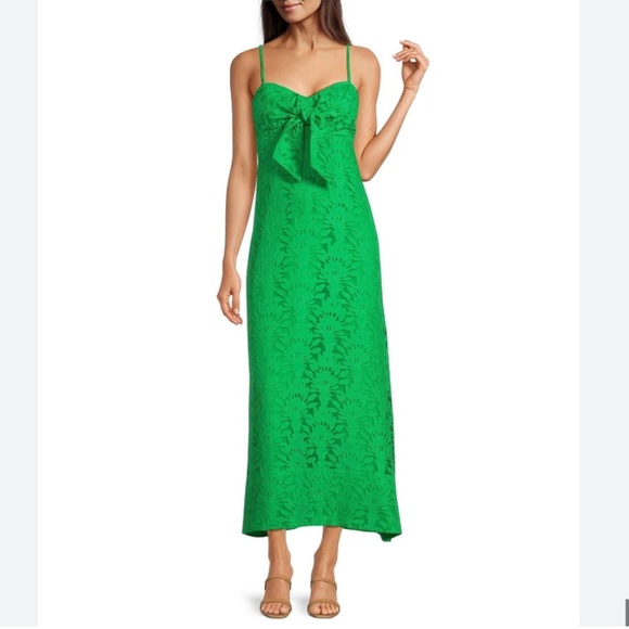 Lilly Pulitzer sz 2 Sarahlynne maxi dres stacked palm burnout fabric - Picture 3 of 7